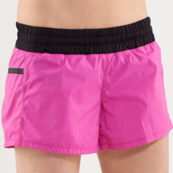 Lululemon Run: Tracker Short II Paris Pink/Black - Picture 2 of 11